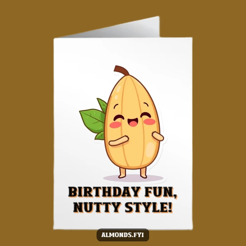 Free Printable Birthday Card: Almonds Playfully Bopping Funny Downloadable Gift