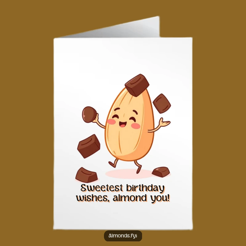 Free Printable Almond Clock Funny Birthday Card - Sweet Treat Downloadable Gift