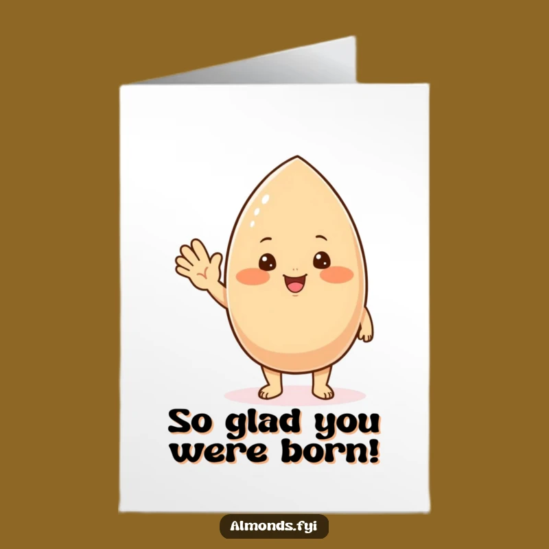 Free Printable Birthday Card: Blushing Almond Wave, Sweet Downloadable Gift