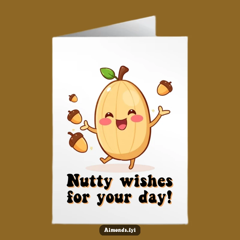 Free Printable Birthday Card: Funny Almond Juggler Makes Your Day Delightful