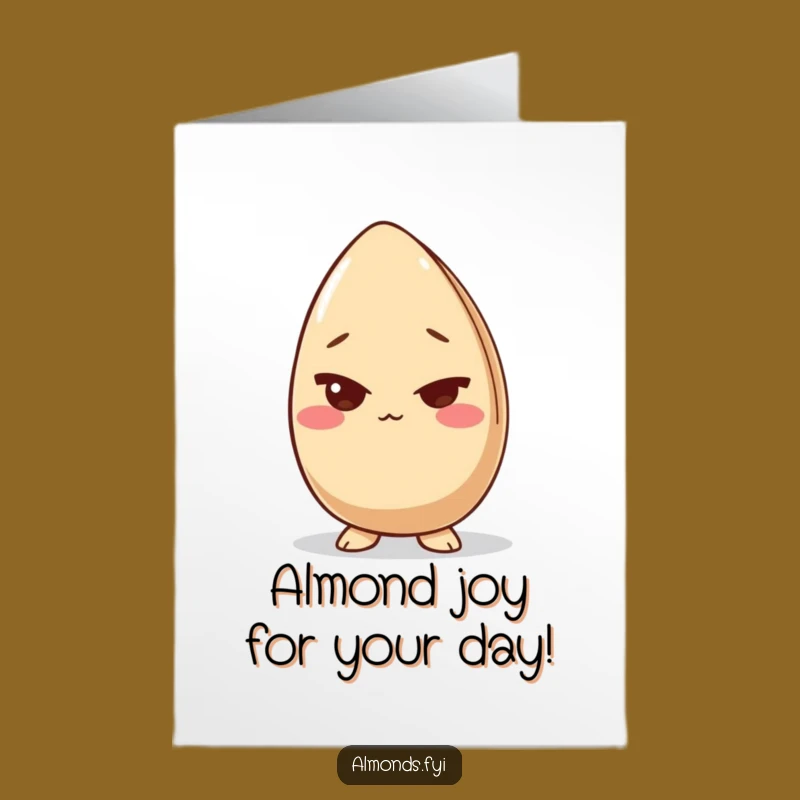 Free Printable Birthday Card: Giggling Almond Wink Funny Downloadable Gift