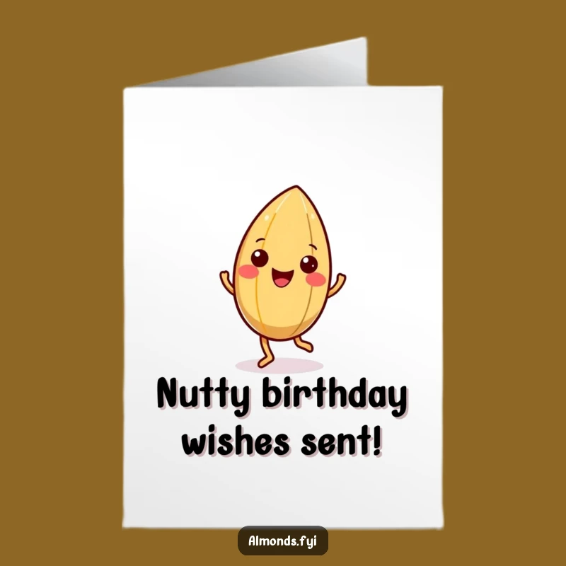 Free Printable Birthday Card: Happy Almond Jig, Wiggling Shell, Funny Downloadable Gift