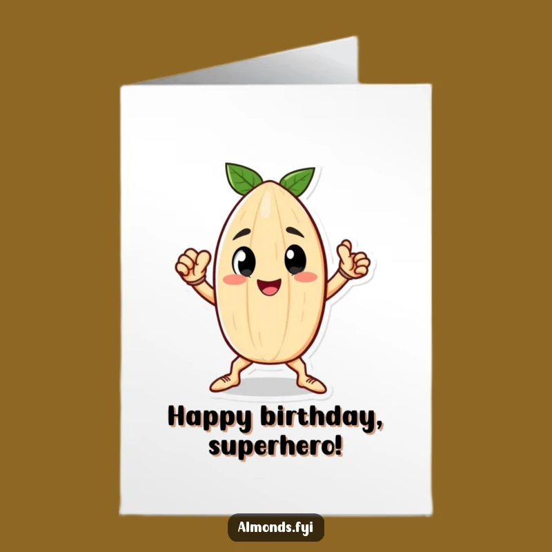 Free Printable Birthday Card: Hero Almond, Epic Downloadable Gift