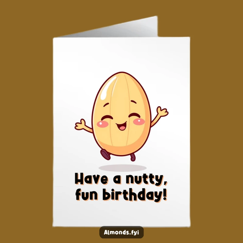 Free Printable Funny Birthday Card: Giggling Almond Legs Dance Downloadable Gift