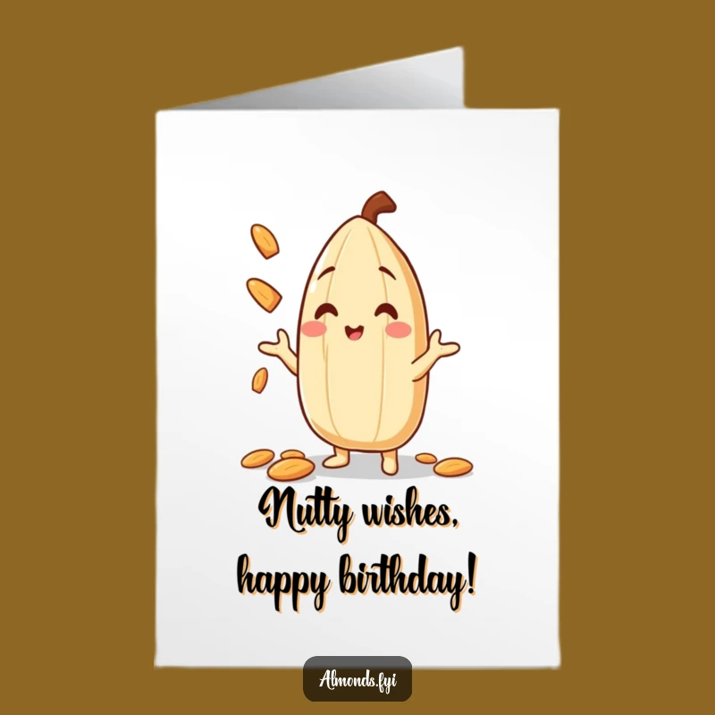 Free Printable Juggling Almond Birthday Card - Funny Downloadable Gift for Him or Her!