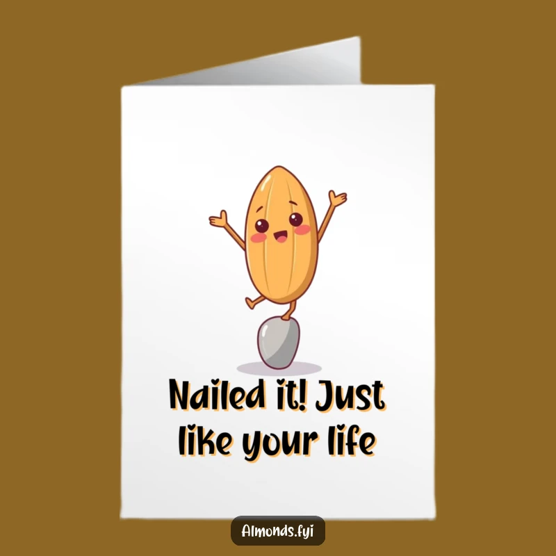 Free Printable Birthday Card: Funny Almond Balance Fail, Perfect Downloadable Gift
