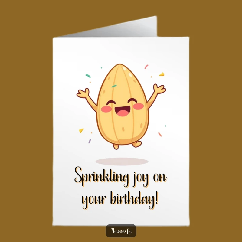 Free Printable Birthday Card: Joyful Almond Sprinkles for Fun Gift