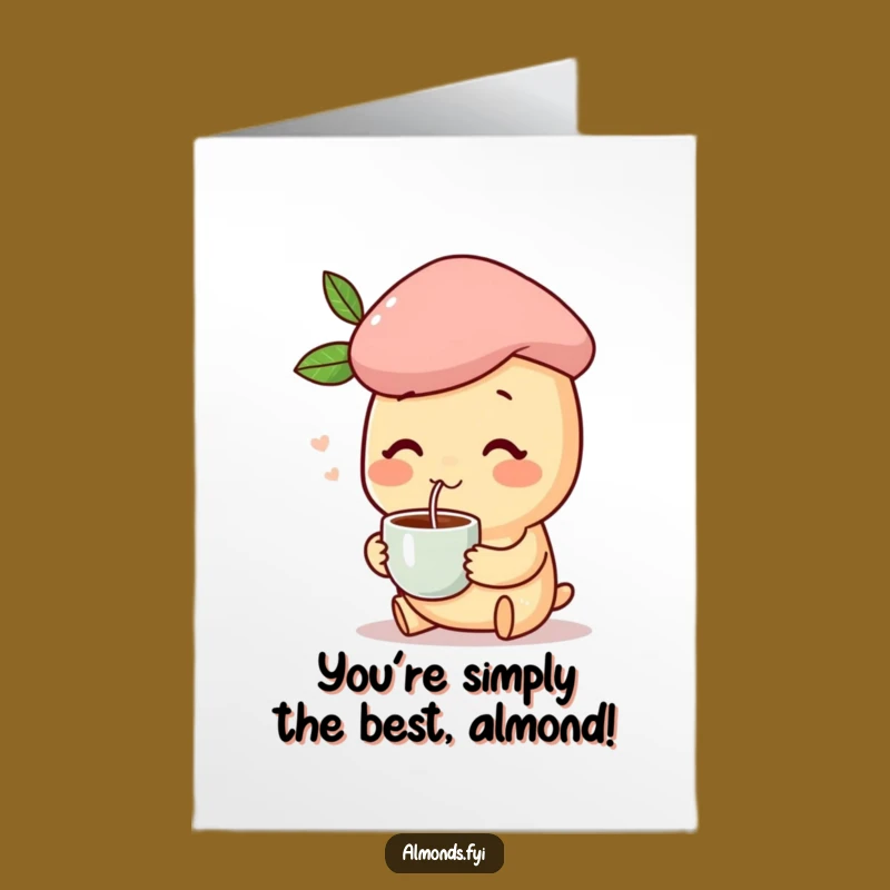 Free Printable Congrats Card: Almond Coffee Beret Humor Downloadable Gift