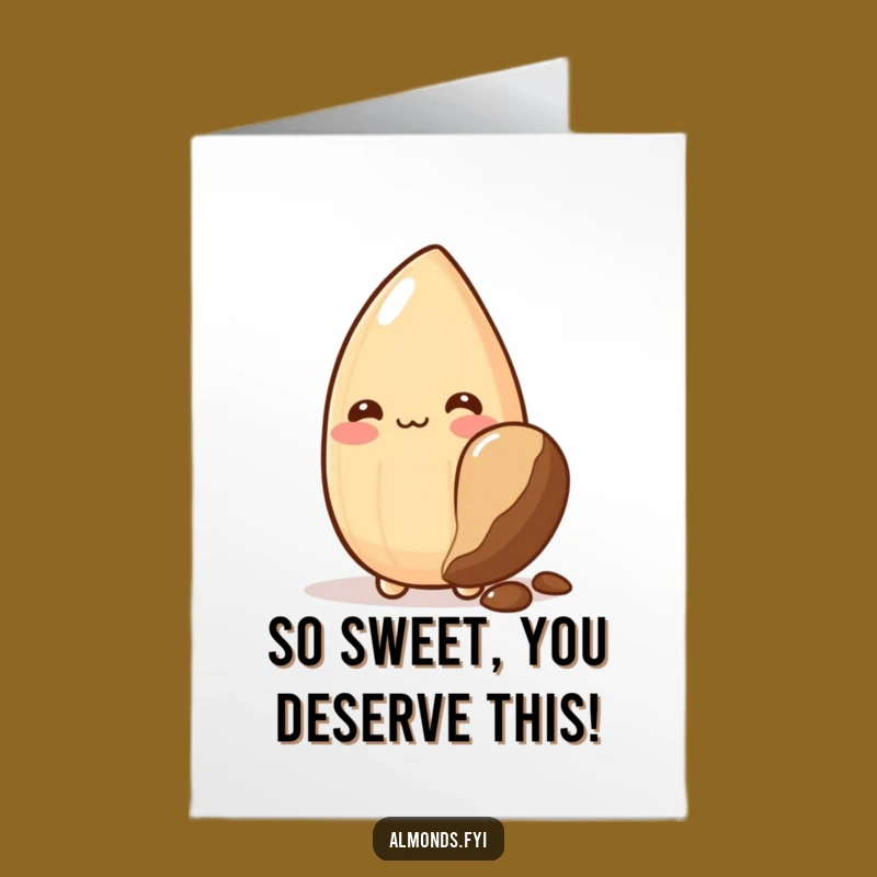 Free Printable Congrats Card: Shy Almond Cheers, Downloadable Sweet Gift!