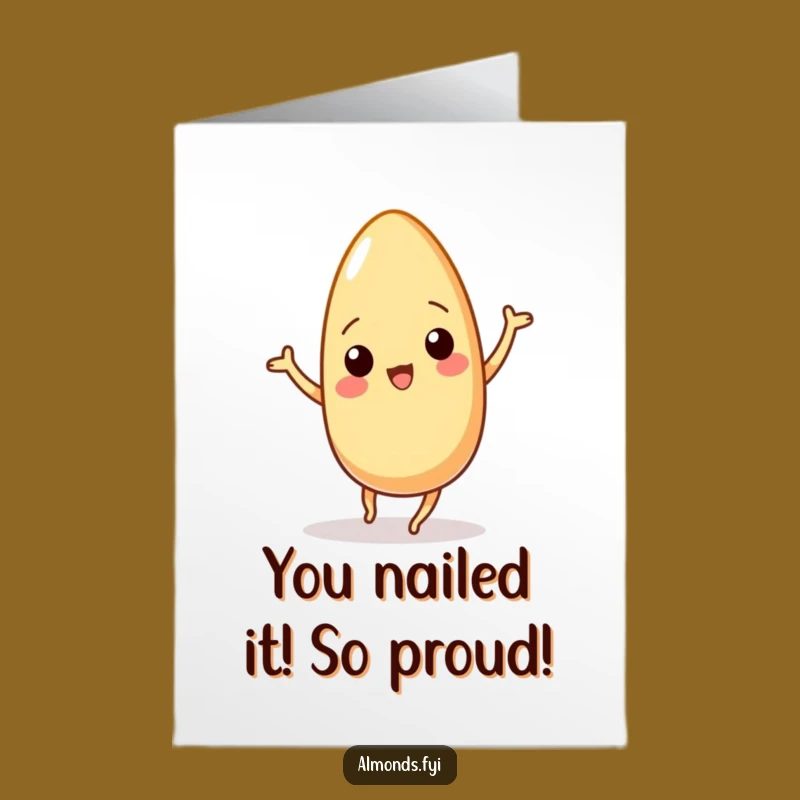 Free Printable Congrats Card: Wiggling Almond Dancer, Hilarious Downloadable for Any Achievement