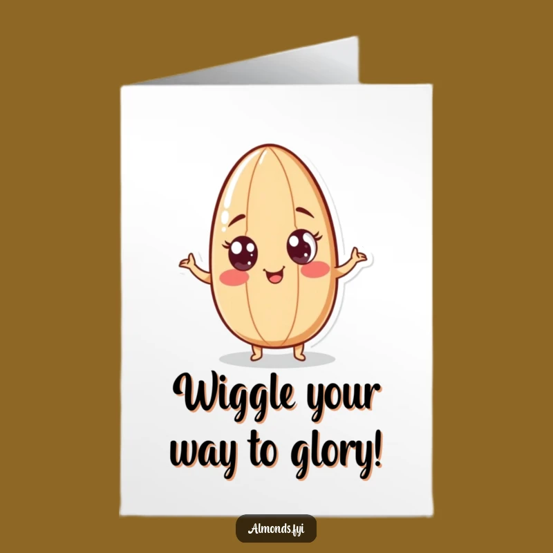 Free Printable Congrats Card: Wiggling Almond for a Joyful Celebration!