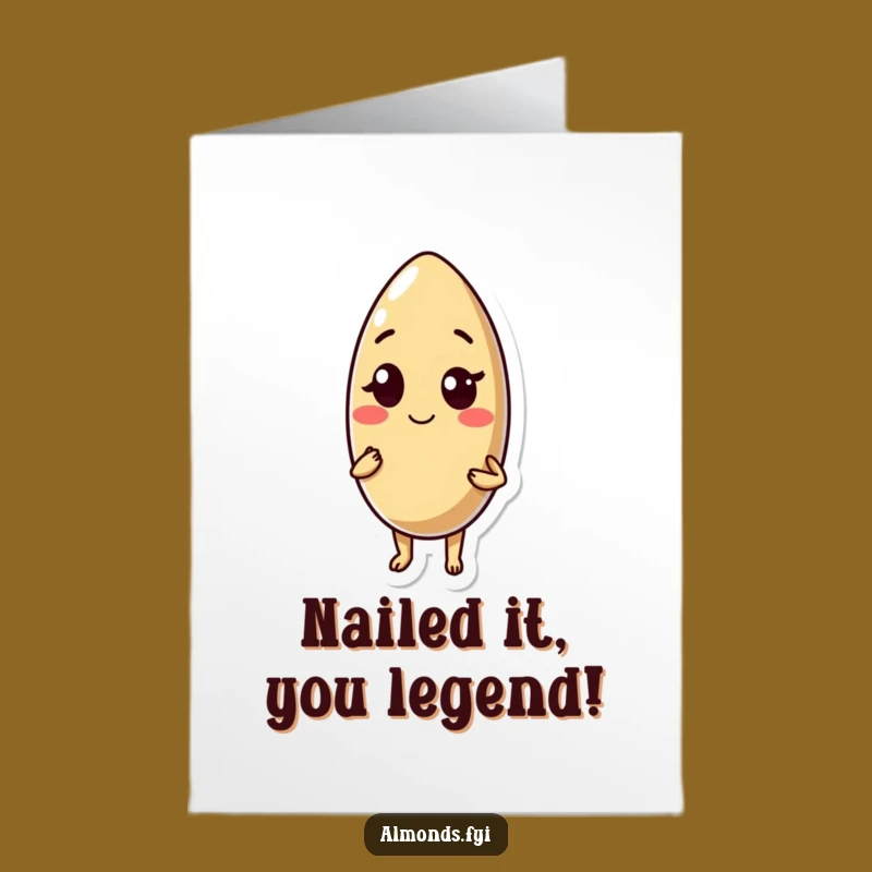 Free Printable Congrats Card: Winking Almond Celebrates, Downloadable Success Gift!