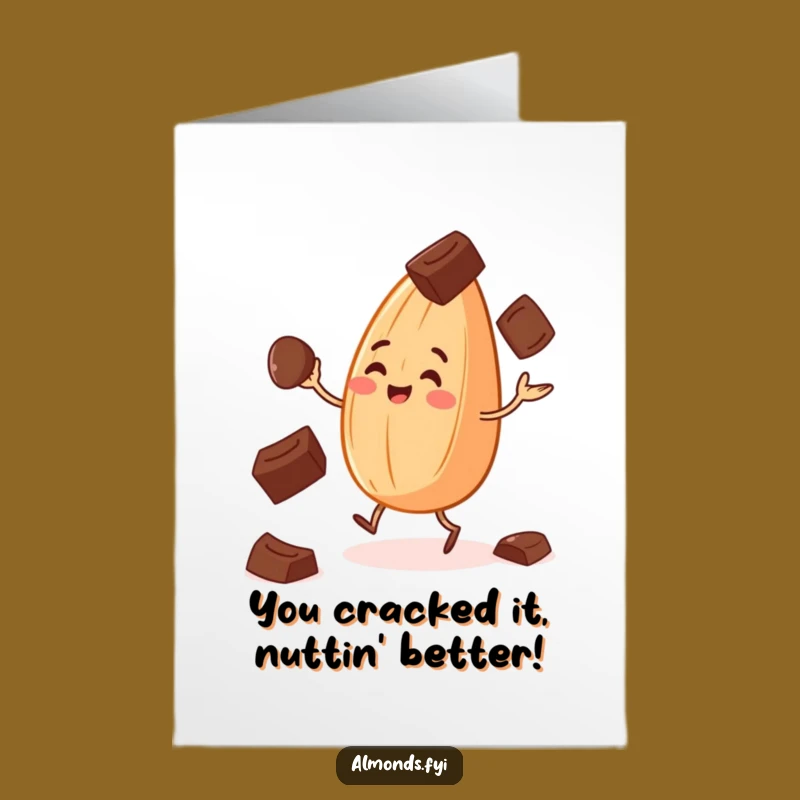 Free Printable Juggling Almond Funny Congrats Card - Sweet Victory Downloadable Gift