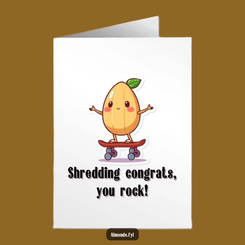 Free Printable Congrats Card: Skater Almond Humorous Downloadable Gift