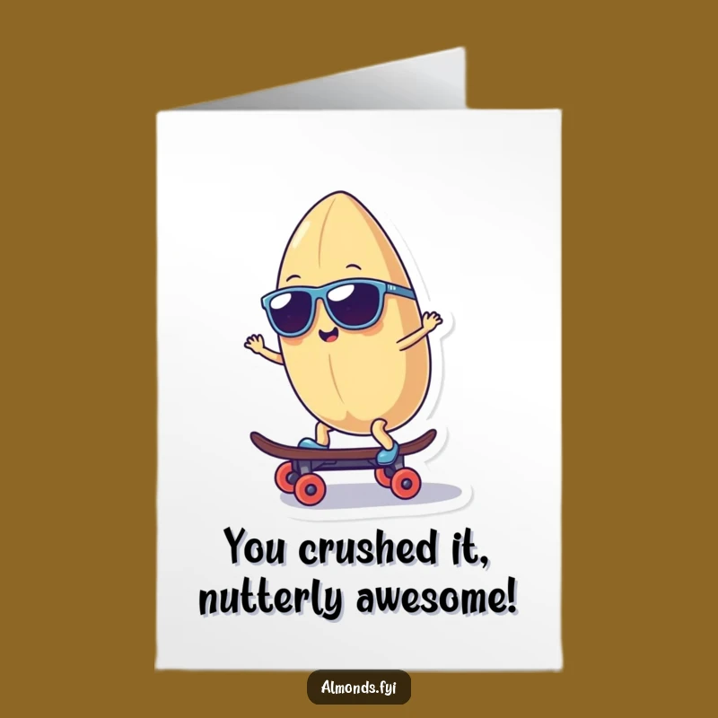 Free Printable Congrats Card Smiling Almond Skater Cool Sunglasses Downloadable Gift