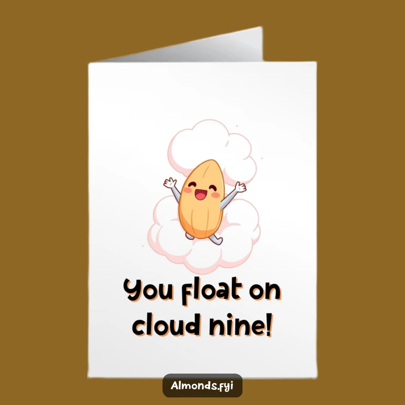 Free Printable Congrats Card: Almond Cloud Leaping Joyful Art