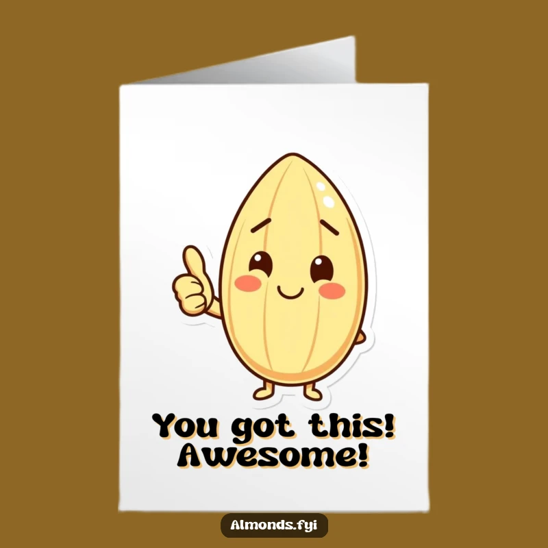 Free Printable Congrats Card: Happy Almond Thumbs Up, Joyful Downloadable Celebration Gift