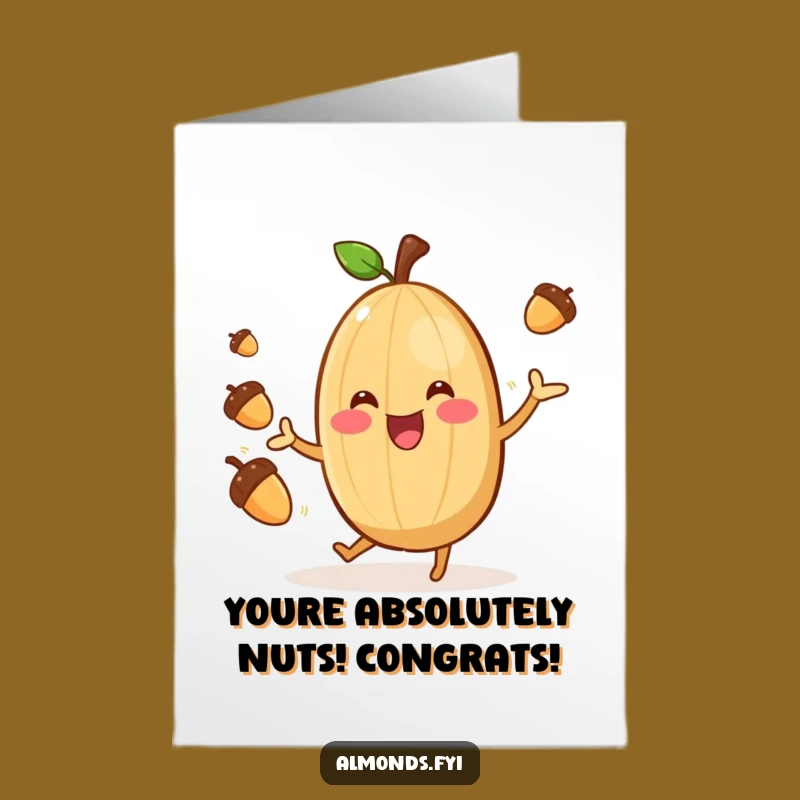 Free Printable Congrats Card: Almond Juggler Celebrates Your Amazing Achievement