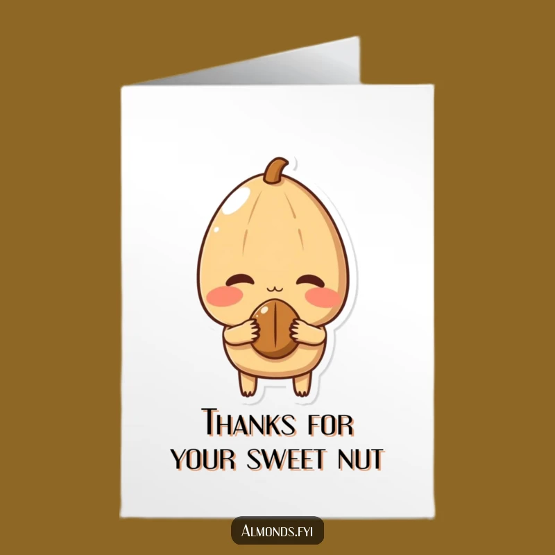Free Printable Shy Thank You Almond Card - Heartfelt Downloadable with a Nutty Gesture!