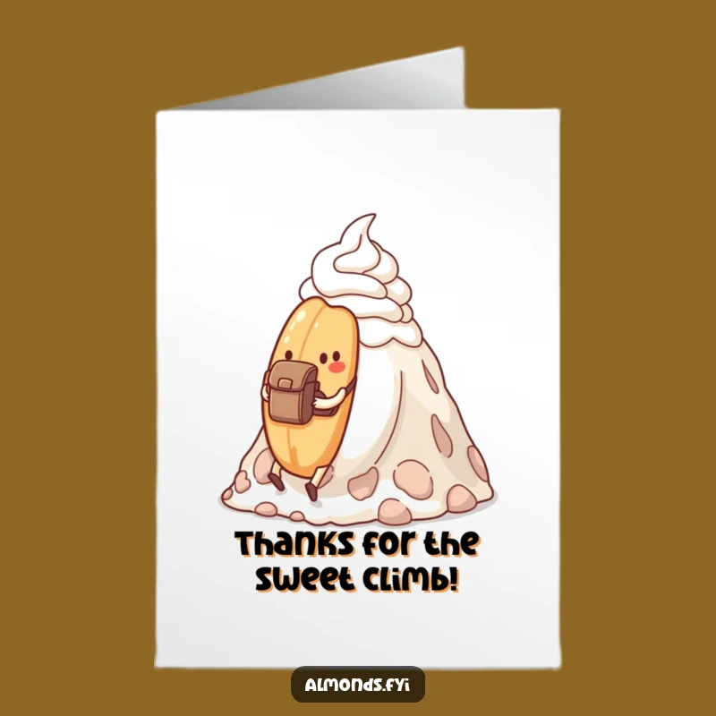 Free Printable Thank You Card: Funny Almonds Climb Mountains for Your Gratitude!