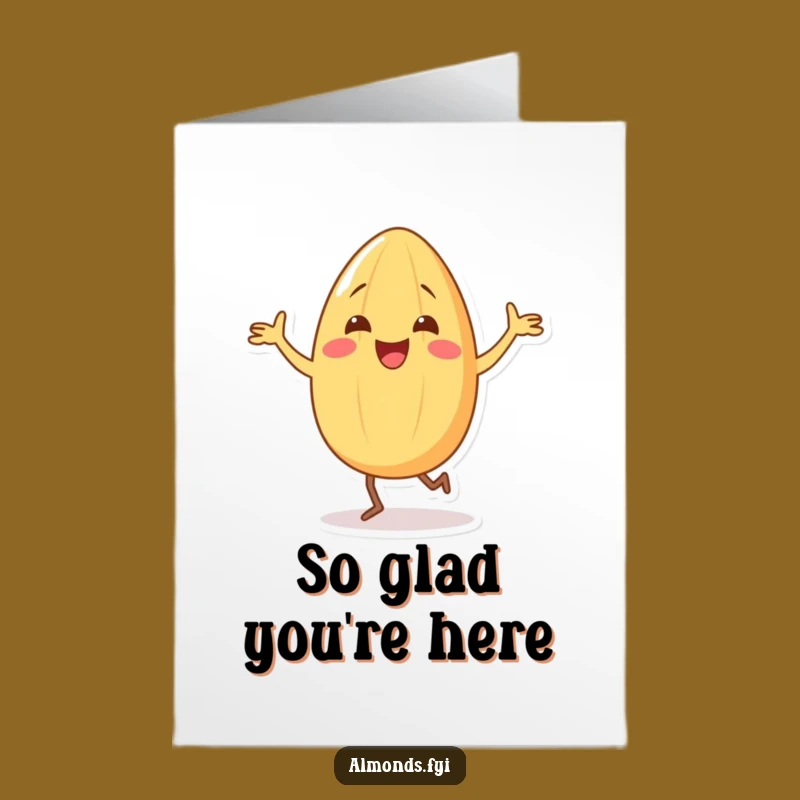 Free Printable Thank You Card: Grateful Almond Dancing Funny Downloadable Gift