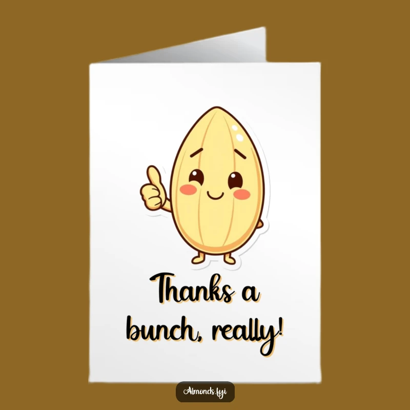 Free Printable Thank You Card: Happy Almond Thumbs Up, Appreciative Downloadable Gift