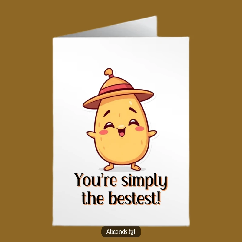 Free Printable Thank You Card: Hat Balancing Almond Funny Gift