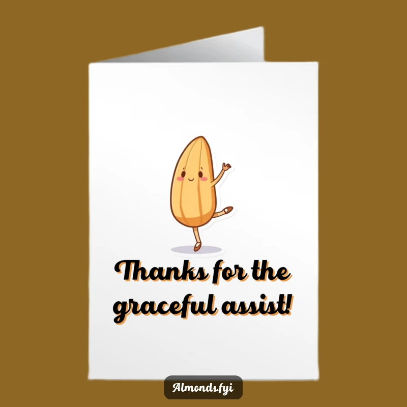 Free Printable Thank You Card: Funny Almond Ballet Dancer