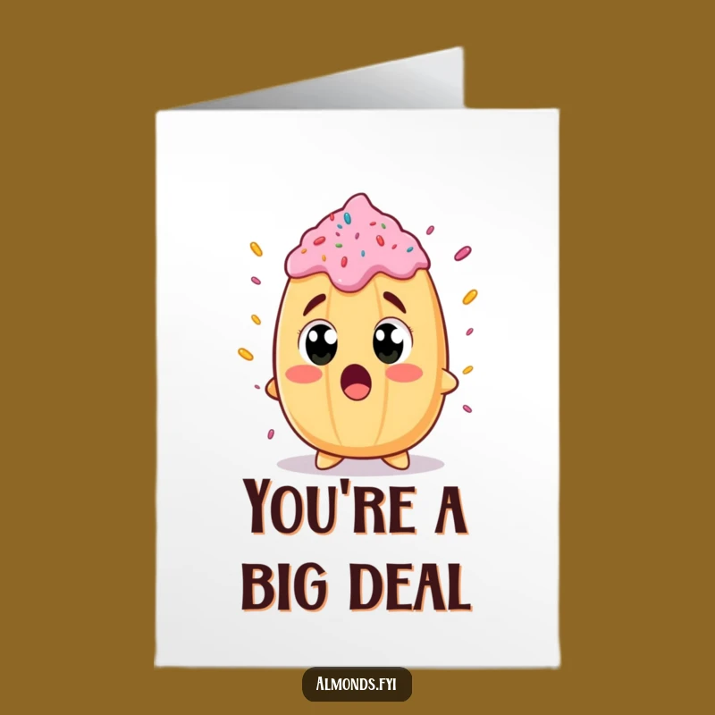 Free Printable Thank You Card: Surprised Almond Giant Sprinkle Funny Downloadable Gift
