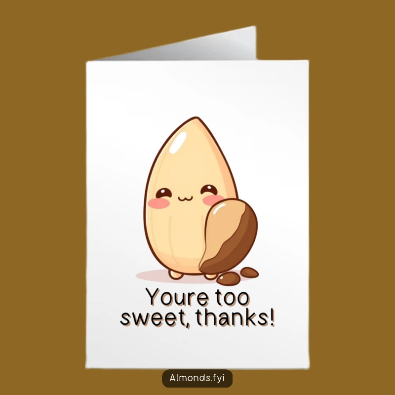 Free Printable Thank You Card: Shy Almond Thanks, Thoughtful Downloadable Gift!