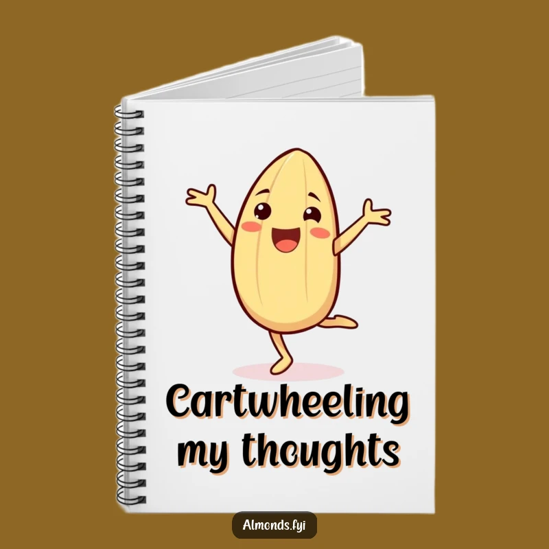 Funny Cheerful Almond Cartwheel Notebook: Jot Down Ideas with Energetic Flair!