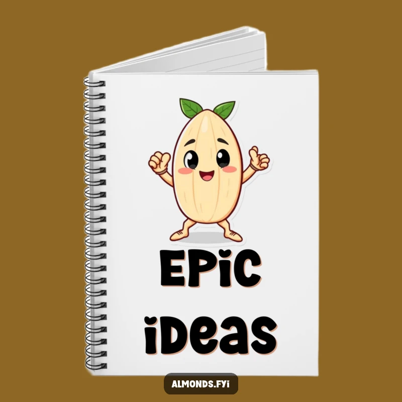 Funny Heroic Almond Notebook - Journal Nutty Pose Diary Gift