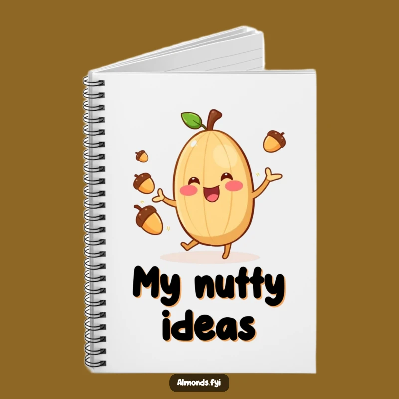 Funny Almond Juggler Notebook: Cheerful Nut Jotter, Hilarious Gift for Ideas!