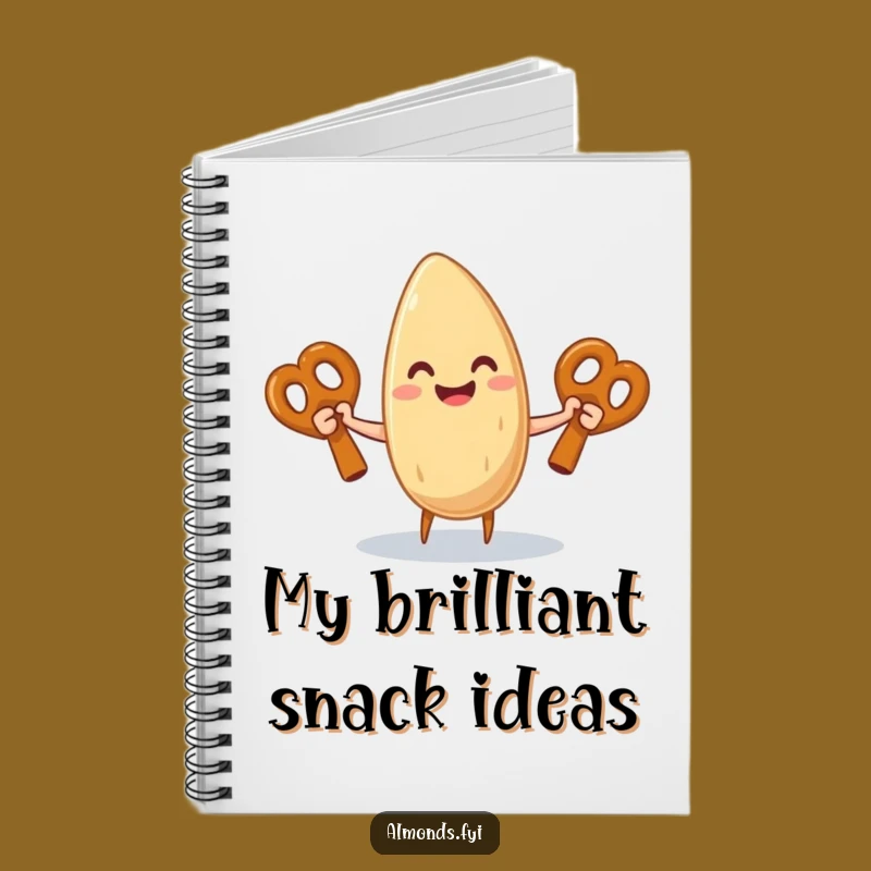 Funny Almond Juggling Pretzel Notebook: Jot Down Laughs & Ideas