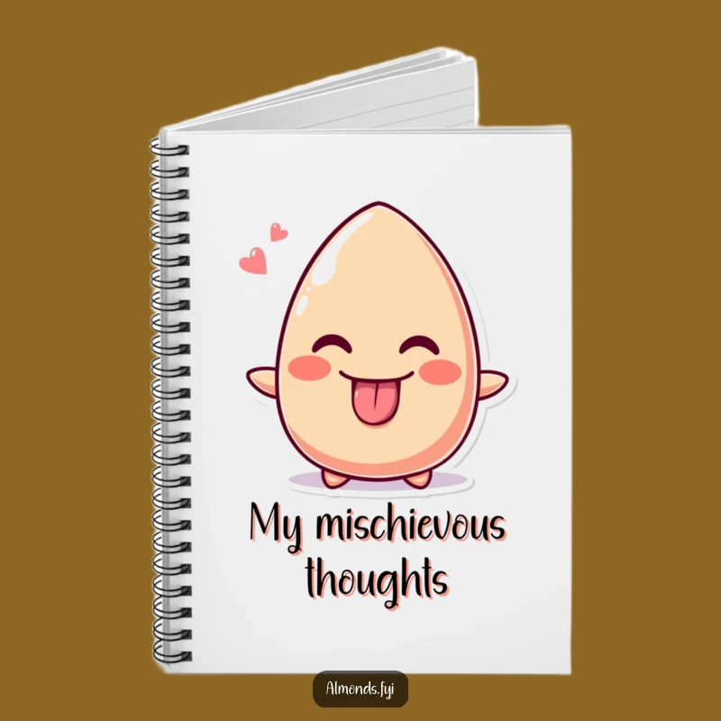 Funny Cheeky Almond Notebook, Tongue Out Journal, Creative Funny Gift