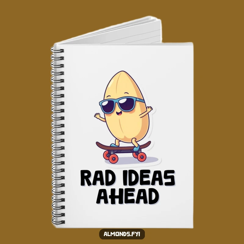 Funny Cool Almond Character Notebook - Jot Down Rad Ideas!