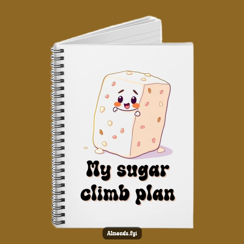 Funny Determined Almond Climbing Notebook: Conquer Your Tasks with Nutty Notes