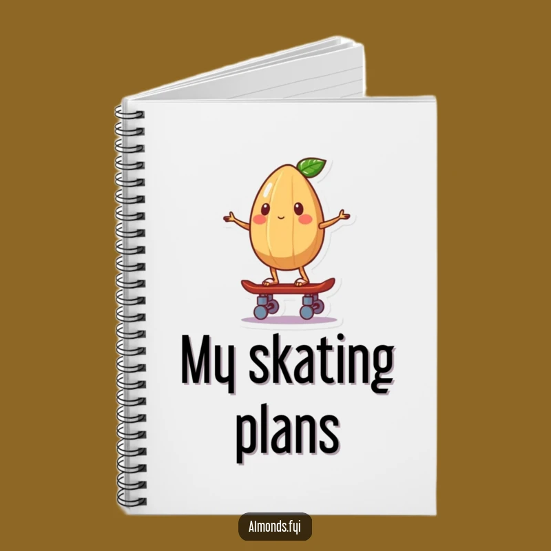 Funny Skater Almond Notebook, Balancing Board Journal, Creative Funny Gift