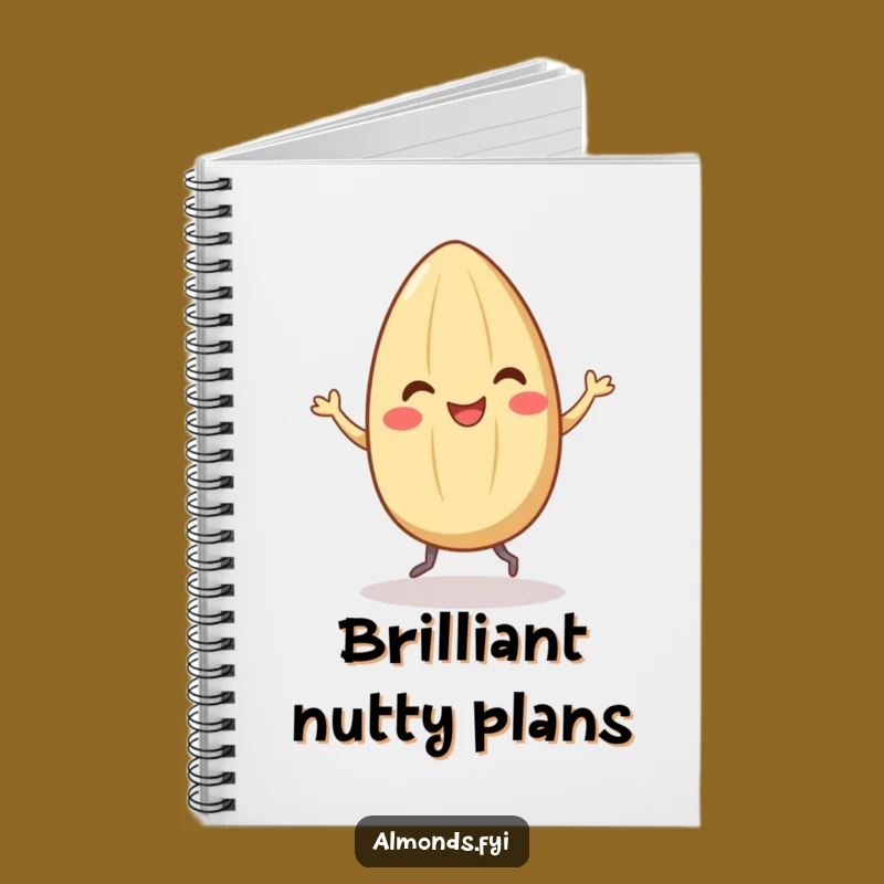 Funny Smiling Almond Dance Notebook - Hilarious Gift for Joyful Notes