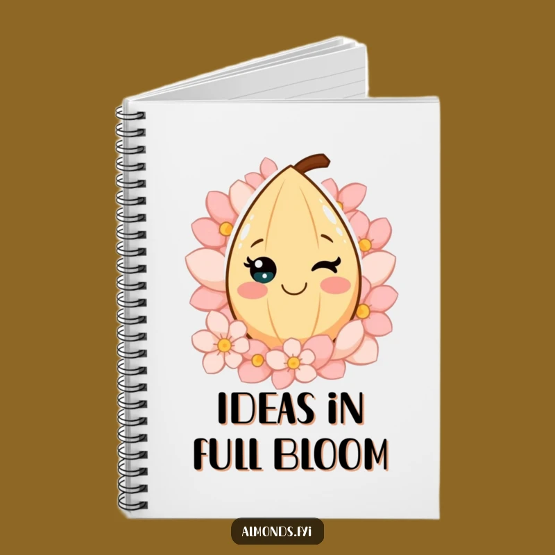 Cheerful Almond Petals Notebook - Write Happy Thoughts with Floral Flair!