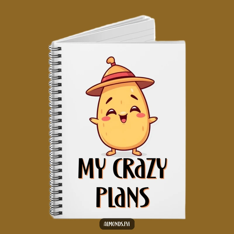 Funny Balancing Hat Almond Notebook: Nutty Character for Playful Notes