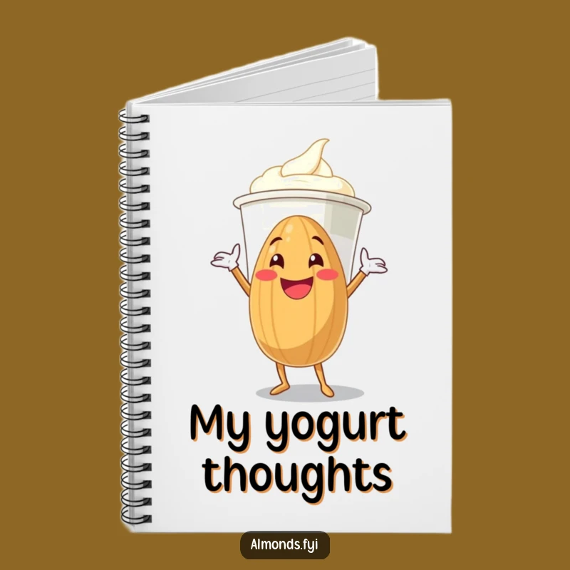 Funny Hugging Almond Notebook - Giant Yogurt Love Journal Gift!
