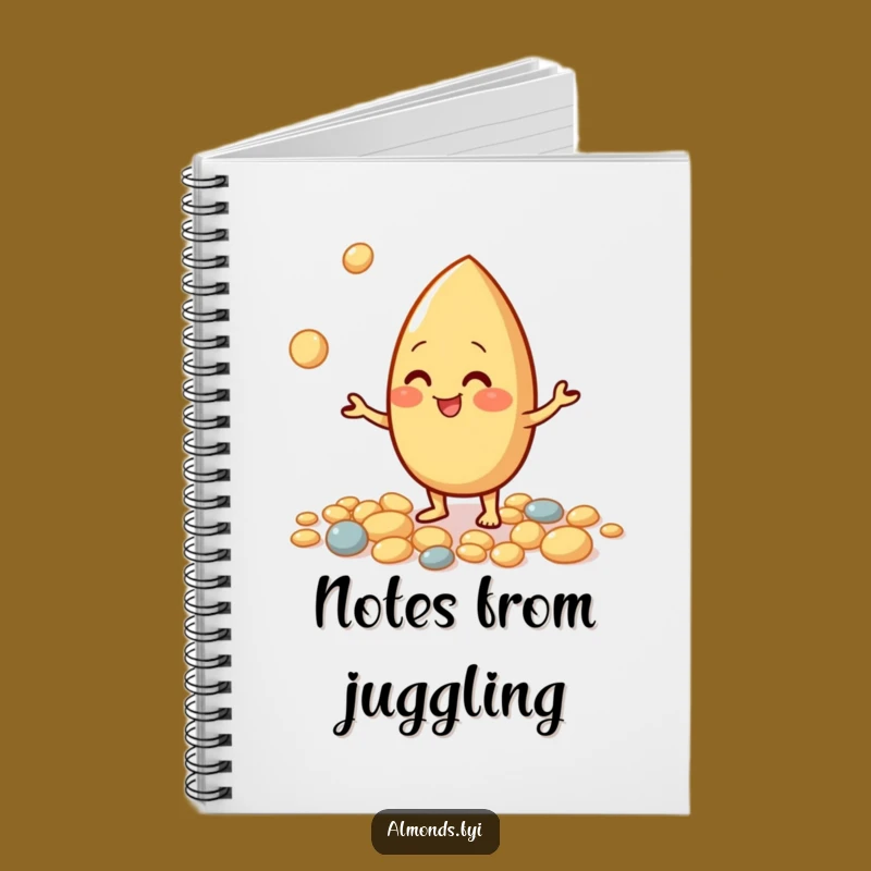 Funny Juggling Almond Notebook: Nutty Character for Lively Notes
