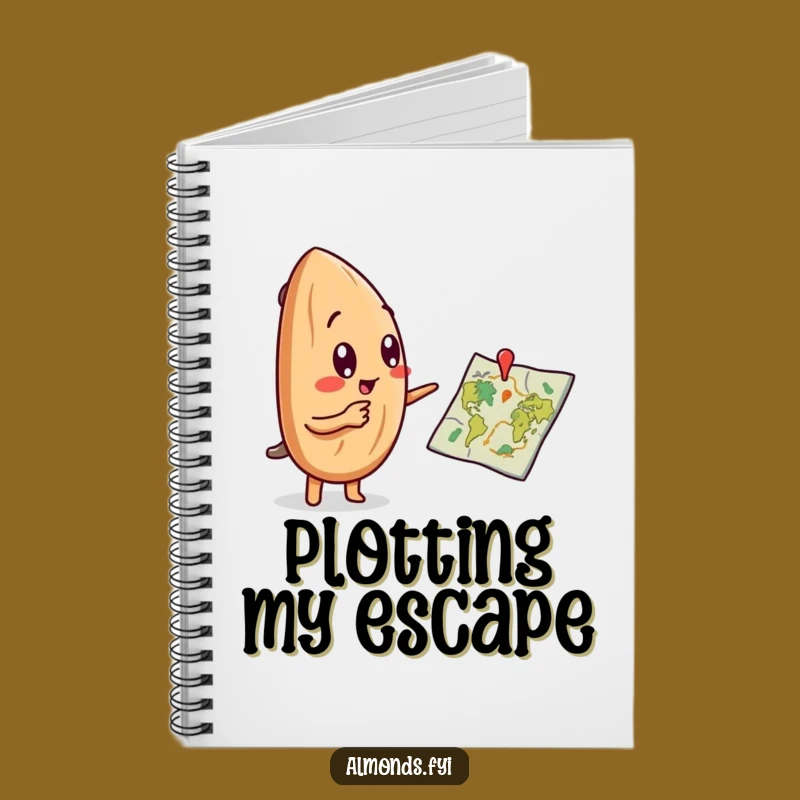 Funny Curious Almond Map Notebook - Jot Down Your Adventures!