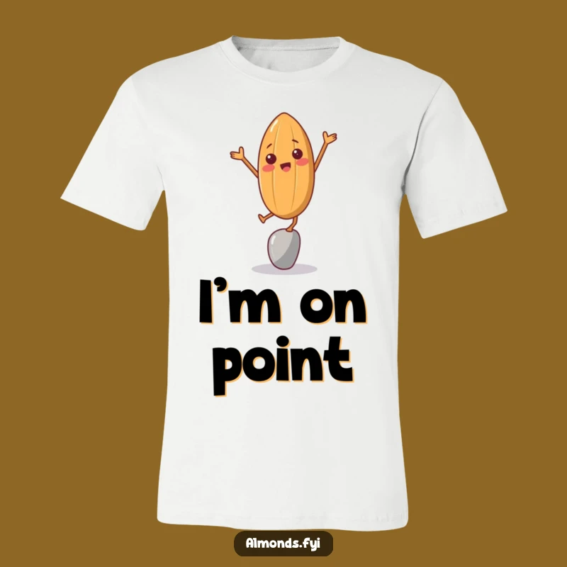 Funny Almond Balancing Act T-Shirt - Comical Nutty Character Tee Gift