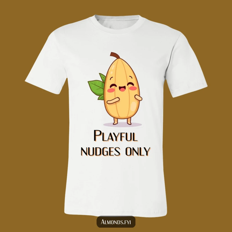 Funny Almond Bopping Buddy T-Shirt: Playful Pal Apparel