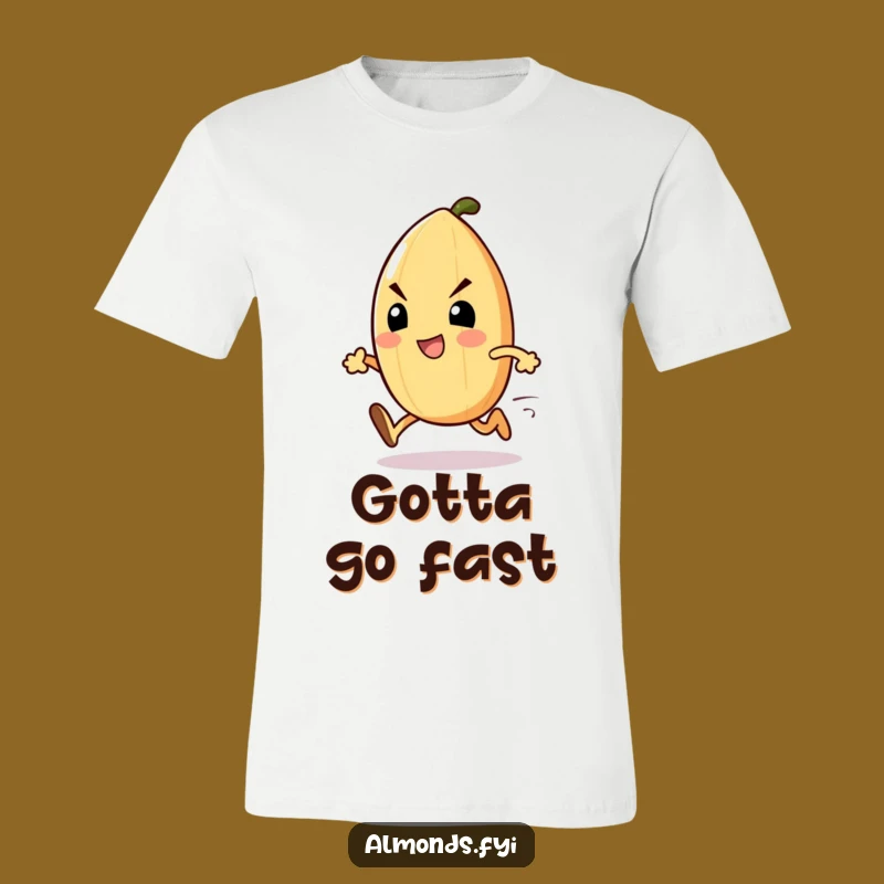 Funny Almond Sprinter T-Shirt: Determined Nut Racer, Hilarious Athletic Tee Gift!
