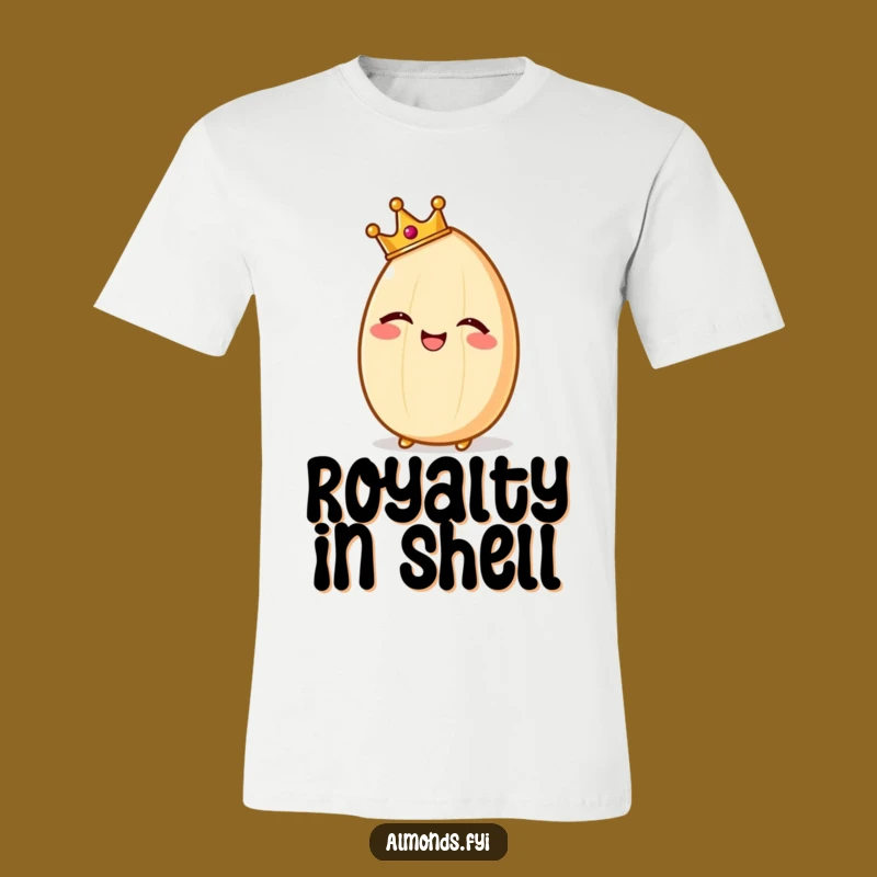 Funny Giggling Almond Shirt, Regal Crowned Nut, Hilarious Gift Apparel