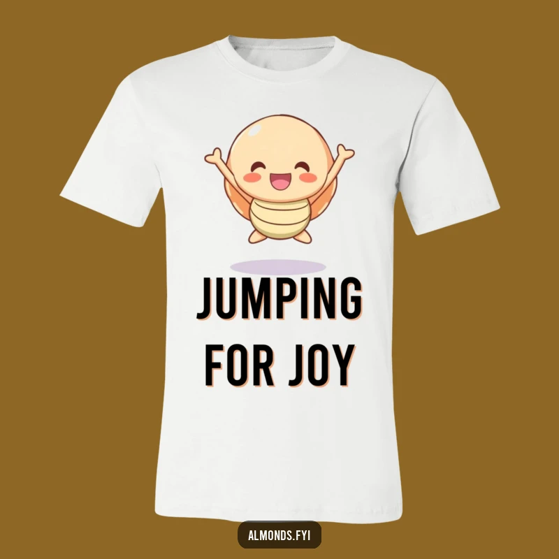 Funny Happy Shell Jumping T-Shirt - Cheerful Character Tee for Joyful Souls