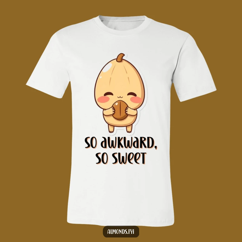 Funny Shy Almond T-Shirt: Wear Your Bashful Charm with Pride!